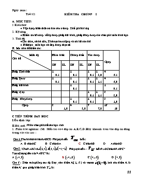Toán 11 - Tiết 12 Kiểm tra chương I